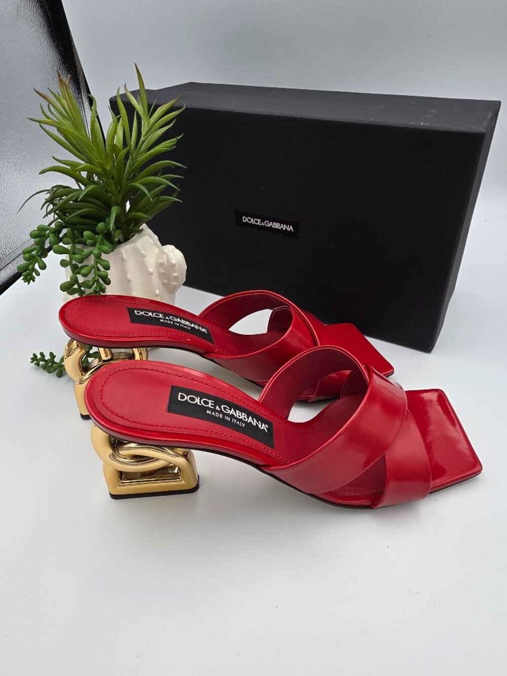 Dolce & Gabbana DG Logo Heel Sandals Size 39